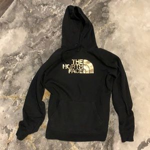 Black & Gold North Face Sweater M